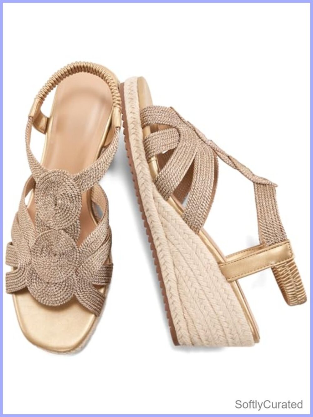 Wedge Sandals Women Platform Elastic Ankle Strap Open Toe Summer Dressy Shoes